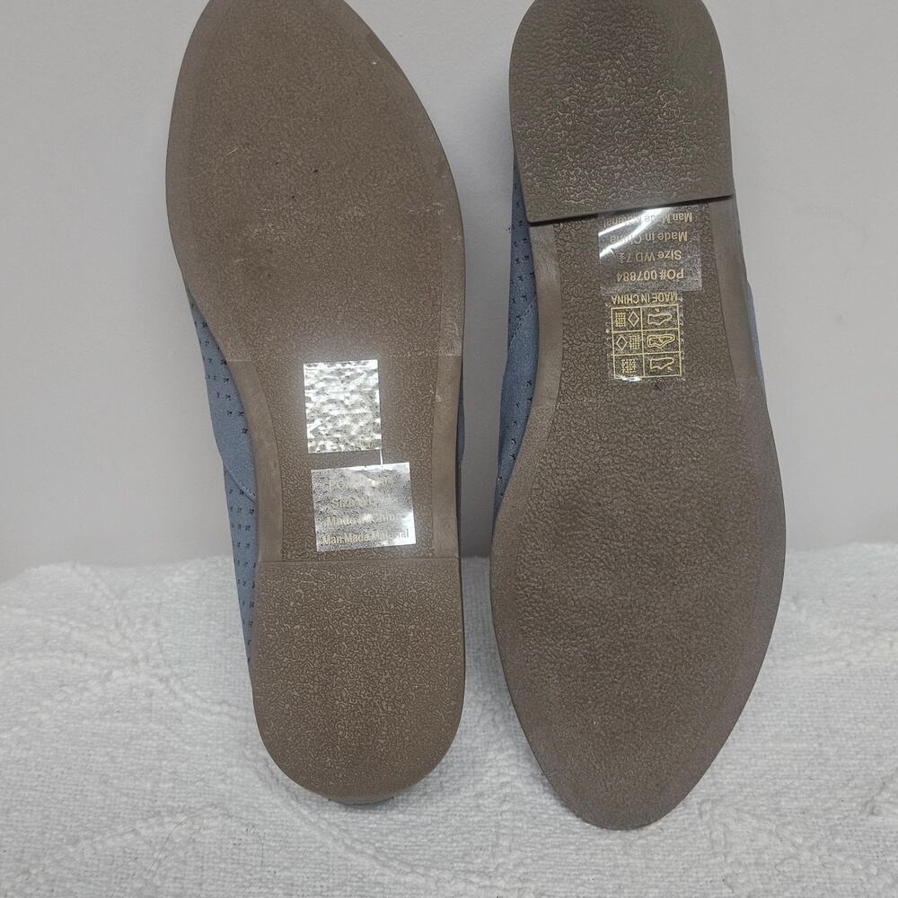 Journee Collection Blue Faux Suede Loafer Size 7.5 Womens Academia Fall Autumn - Picture 5 of 6